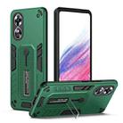 For OPPO A17 4G / A17k Variety Brave Armor Finger Loop Holder Phone Case(Green) - 1