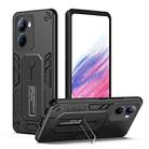 For Realme C33 4G Variety Brave Armor Finger Loop Holder Phone Case(Black) - 1