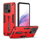 For Realme Narzo 50A Variety Brave Armor Finger Loop Holder Phone Case(Red) - 1