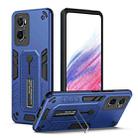 For Realme 9i / OPPO A76 4G / A36 / A96 4G Variety Brave Armor Finger Loop Holder Phone Case(Blue) - 1