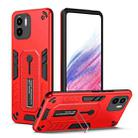 For Xiaomi Redmi A1 4G Variety Brave Armor Finger Loop Holder Phone Case(Red) - 1