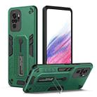For Xiaomi Redmi Note 10 4G / 10S Variety Brave Armor Finger Loop Holder Phone Case(Green) - 1