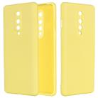 For OnePlus 8 Pure Color Liquid Silicone Shockproof Full Coverage Case(Yellow) - 1