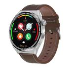 HDT 3 Max 1.6 inch Leather Band IP67 Waterproof Smart Watch Support Bluetooth Call / NFC(Silver) - 1