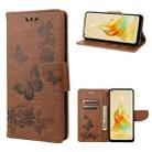 For OPPO Reno8 T 4G Butterfly Embossed Horizontal Flip Leather Phone Case(Brown) - 1