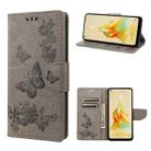 For OPPO Reno8 T 4G Butterfly Embossed Horizontal Flip Leather Phone Case(Grey) - 1