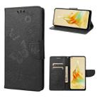 For OPPO Reno8 T 4G Butterfly Embossed Horizontal Flip Leather Phone Case(Black) - 1