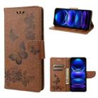 For Xiaomi Redmi Note 12 5G Global / Poco X5 5G Butterfly Embossed Horizontal Flip Leather Phone Case(Brown) - 1