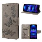 For Xiaomi Redmi Note 12 5G Global / Poco X5 5G Butterfly Embossed Horizontal Flip Leather Phone Case(Grey) - 1