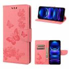 For Xiaomi Redmi Note 12 Pro 5G Global Butterfly Embossed Horizontal Flip Leather Phone Case(Pink) - 1