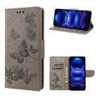 For Xiaomi Redmi Note 12 Pro+ 5G Global Butterfly Embossed Horizontal Flip Leather Phone Case(Grey) - 1