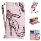 For Xiaomi Redmi Note 9S & Note 9 Pro Max 3D Colored Drawing Horizontal Flip Leather Case with Holder & Card Slot & Wallet & Lanyard(Butterfly High Heels) - 1