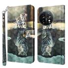 For OnePlus 11 3D Painting Pattern TPU + PU Leather Phone Case(Cat Tiger) - 1