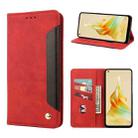 For OPPO Reno8 T 4G Skin Feel Splicing Leather Phone Case(Red) - 1