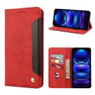 For Xiaomi Redmi Note 12 5G Global / Poco X5 5G Skin Feel Splicing Leather Phone Case(Red) - 1