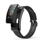 K30 0.96 inch Silicone Band Earphone Detachable Life Waterproof Smart Watch Support Bluetooth Call(Black) - 1