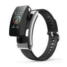 K30 0.96 inch Silicone Band Earphone Detachable Life Waterproof Smart Watch Support Bluetooth Call(Black Silver) - 1