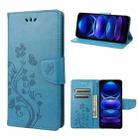 For Xiaomi Redmi Note 12 5G Global / Poco X5 5G Butterfly Flower Pattern Leather Phone Case(Blue) - 1