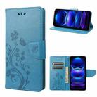 For Xiaomi Redmi Note 12 Pro 5G Global Butterfly Flower Pattern Leather Phone Case(Blue) - 1