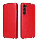 For Samsung Galaxy S23 5G Fierre Shann 64 Texture Vertical Flip PU Leather Phone Case(Red) - 1