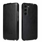 For Samsung Galaxy S23 5G Fierre Shann 64 Texture Vertical Flip PU Leather Phone Case(Black) - 1