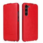 For Samsung Galaxy S23+ 5G Fierre Shann 64 Texture Vertical Flip PU Leather Phone Case(Red) - 1