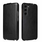 For Samsung Galaxy S23+ 5G Fierre Shann 64 Texture Vertical Flip PU Leather Phone Case(Black) - 1