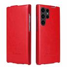 For Samsung Galaxy S23 Ultra 5G Fierre Shann 64 Texture Vertical Flip PU Leather Phone Case(Red) - 1
