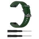 For Garmin Fenix 5S (20mm) Silicone Watch Band(Army Green) - 1
