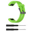 For Garmin Fenix 5S (20mm) Silicone Watch Band(Lime Green) - 1
