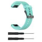 For Garmin Fenix 5S (20mm) Silicone Watch Band(Mint Green) - 1