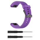 For Garmin Fenix 5S (20mm) Silicone Watch Band(Purple) - 1