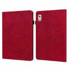 For Lenovo Tab M9 Peacock Embossed Pattern Leather Tablet Case(Red) - 1
