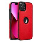 For iPhone 13 Leather Texture Stitching Phone Case(Red) - 1