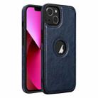 For iPhone 13 Leather Texture Stitching Phone Case(Blue) - 1