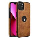 For iPhone 13 Leather Texture Stitching Phone Case(Brown) - 1