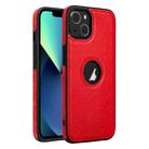 For iPhone 13 mini Leather Texture Stitching Phone Case(Red) - 1