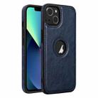 For iPhone 13 mini Leather Texture Stitching Phone Case(Blue) - 1