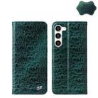 For Samsung Galaxy S23 5G Fierre Shann Crocodile Texture Magnetic Genuine Leather Phone Case(Green) - 1