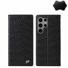 For Samsung Galaxy S23 Ultra 5G Fierre Shann Crocodile Texture Magnetic Genuine Leather Phone Case(Black) - 1