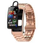 K20 1.14 inch Steel Band Earphone Detachable Life Waterproof Smart Watch Support Bluetooth Call(Rose Gold) - 1