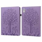 For Lenovo Tab M9 Tree & Deer Pattern Embossed Leather Tablet Case(Purple) - 1