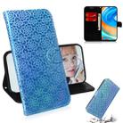 For Xiaomi Redmi Note 9 Pro Solid Color Colorful Magnetic Buckle Horizontal Flip PU Leather Case with Holder & Card Slots & Wallet & Lanyard(Blue) - 1