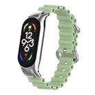 For Xiaomi Mi Band 7 Marine Silicone Breathable Watch Band(Light Green) - 1