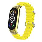 For Xiaomi Mi Band 7 Marine Silicone Breathable Watch Band(Yellow) - 1