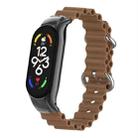 For Xiaomi Mi Band 7 Marine Silicone Breathable Watch Band(Brown) - 1