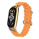 For Xiaomi Mi Band 7 Marine Silicone Breathable Watch Band(Papaya Orange) - 1