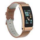 K50 1.08 inch Leather Band Earphone Detachable IP67 Waterproof Smart Watch Support Bluetooth Call(Brown) - 2