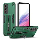 For Samsung Galaxy A14 5G Variety Brave Armor Finger Loop Holder Phone Case(Green) - 1