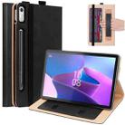 For Lenovo Tab P11 Pro Gen2 11.2 2022 TB132/138 Embossed Front Stand Leather Smart Tablet Case(Black) - 1